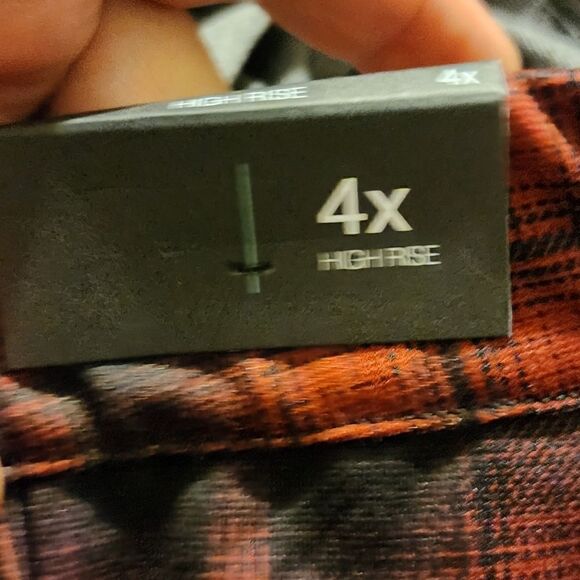 4X Plussize Red Buffalo Plaid Mini Skirt High Rise Pockets Belt loops Stretch Kn - Picture 11 of 13